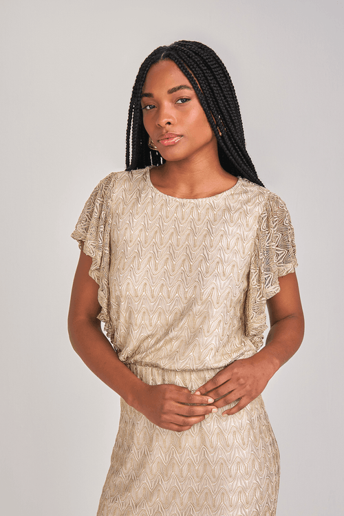 BLUSA MANGA COM BABADO