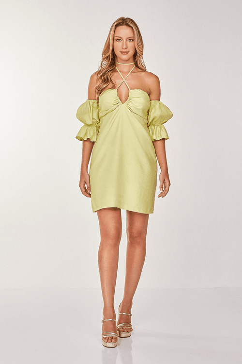 VESTIDO CURTO OMBRO A OMBRO