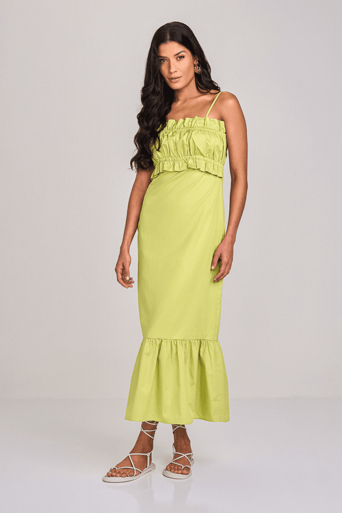 VESTIDO COM DETALHE FRANZIDO
