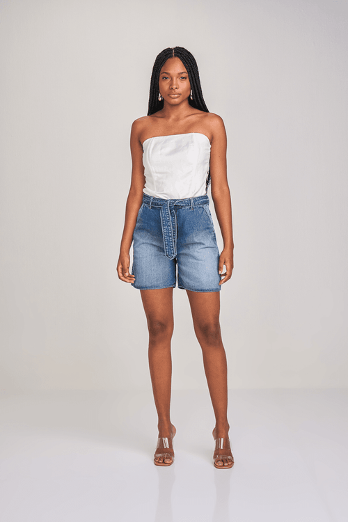 SHORTS JEANS MÉDIO CINTURA ALTA