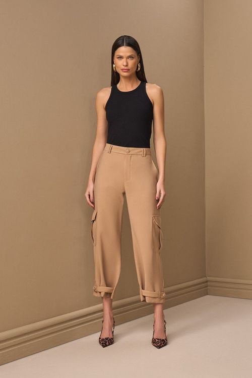 CALÇA ALFAIATARIA COM BOLSOS CARGO