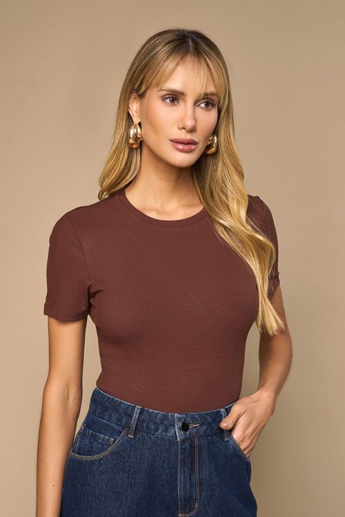 BLUSA CROPPED COM GOLA REDONDA