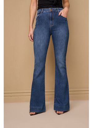 CALÇA JEANS CINTURA ALTA FLARE