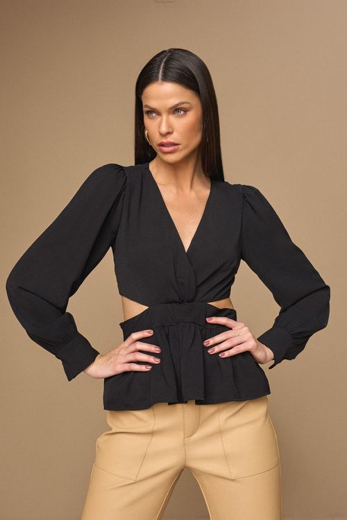 BLUSA MANGA LONGA PEPLUM