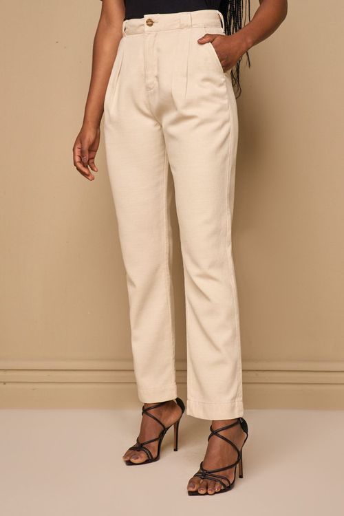 CALÇA SARJA NEW STRAIGHT COM PREGA
