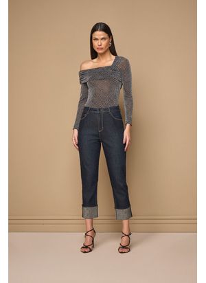 BLUSA MANGA LONGA E DECOTE ASSIMÉTRICO