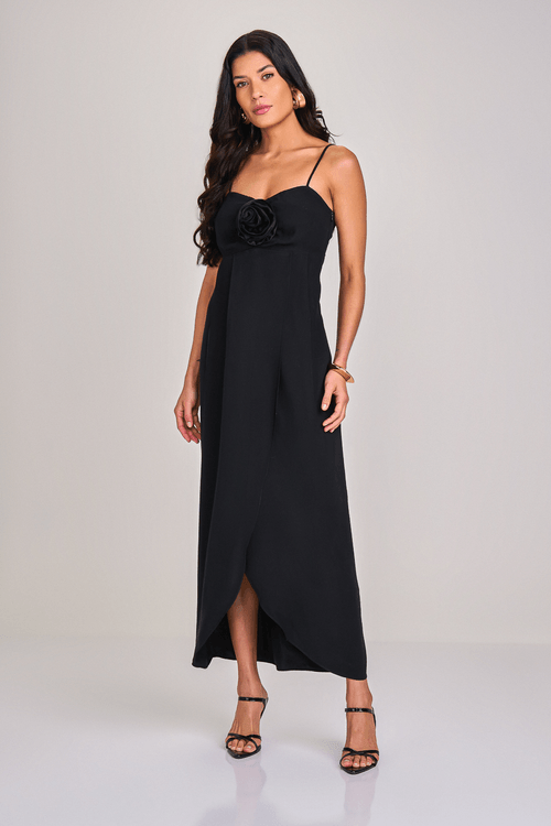 VESTIDO LONG MIDI DE VISCOSE