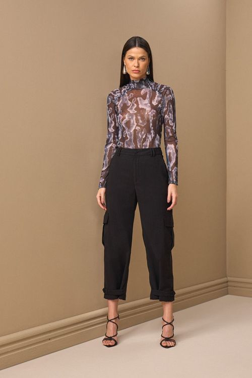 BLUSA TULE ESTAMPADA