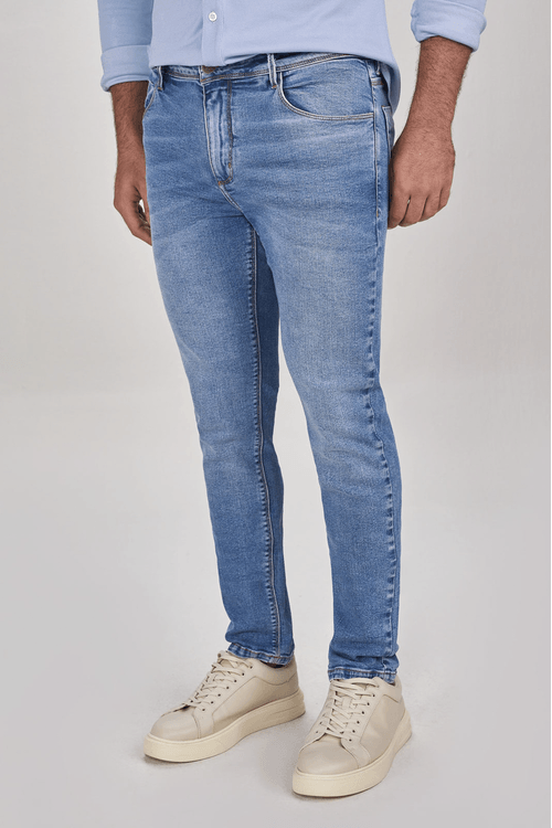 CALÇA JEANS RETA CLARA