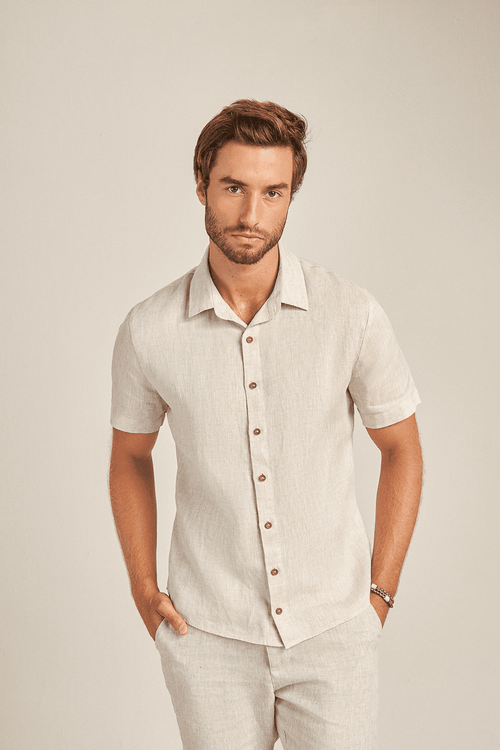 CAMISA MANGA CURTA PURO LINHO