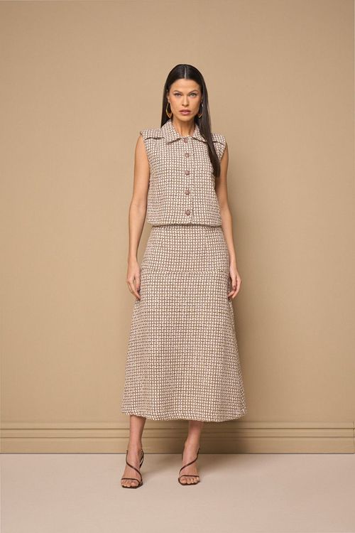 SAIA LONG MIDI DE TWEED