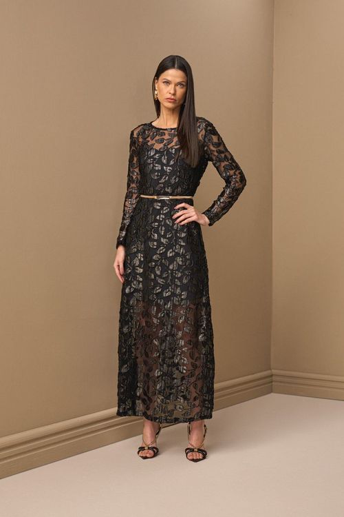 VESTIDO LONG MIDI DE TULE