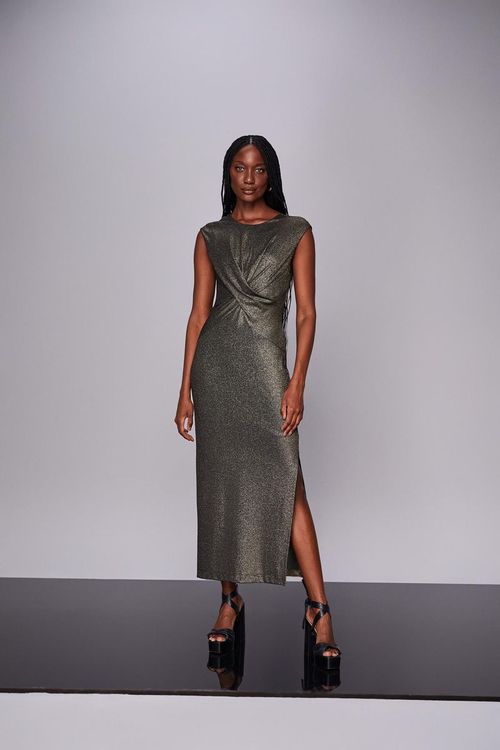 VESTIDO LONGO DE MALHA SEM MANGA
