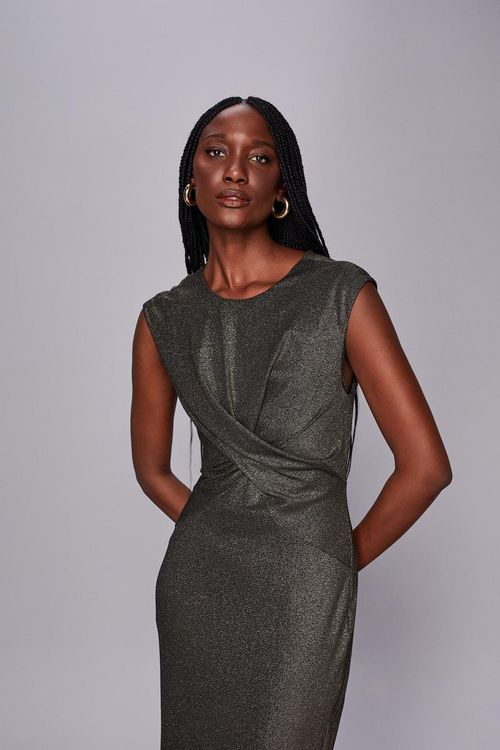 VESTIDO LONGO DE MALHA SEM MANGA
