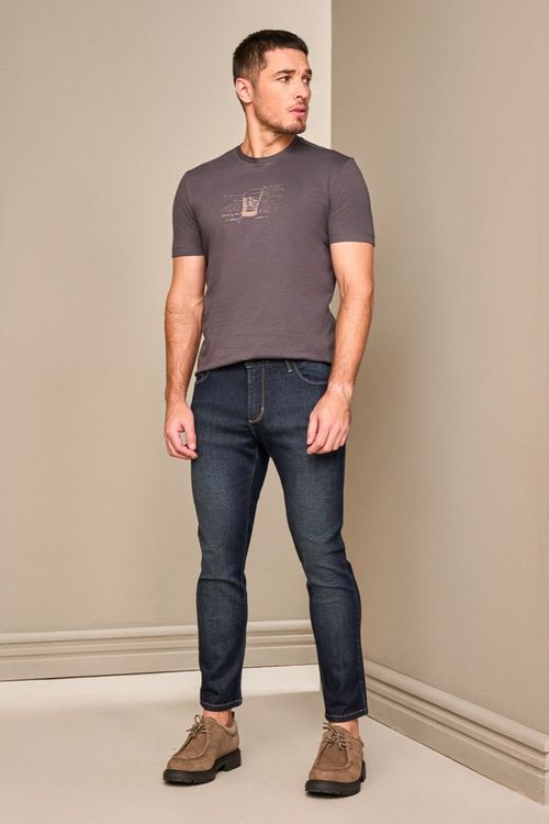 CALÇA JEANS CUTTED DARK INDIGO