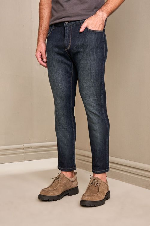 CALÇA JEANS CUTTED DARK INDIGO