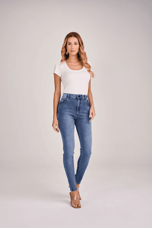 CALÇA JEANS CÓS ALTO DARK BLUE