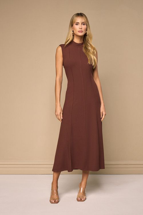 VESTIDO GOLA  ALTA CAVADO