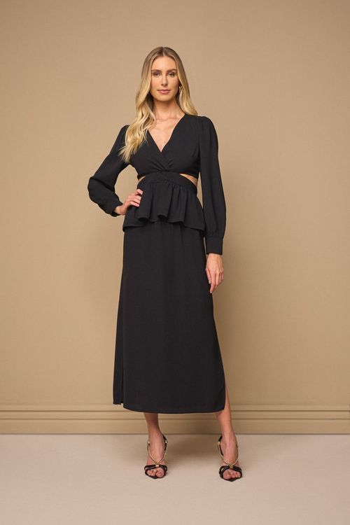 SAIA LONG MIDI COM FENDA LATERAL
