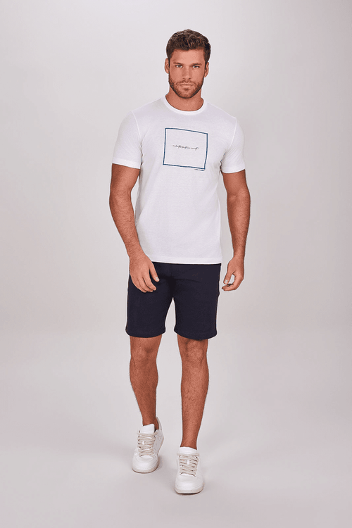 CAMISETA MANGA CURTA QUADRO LETREIRO