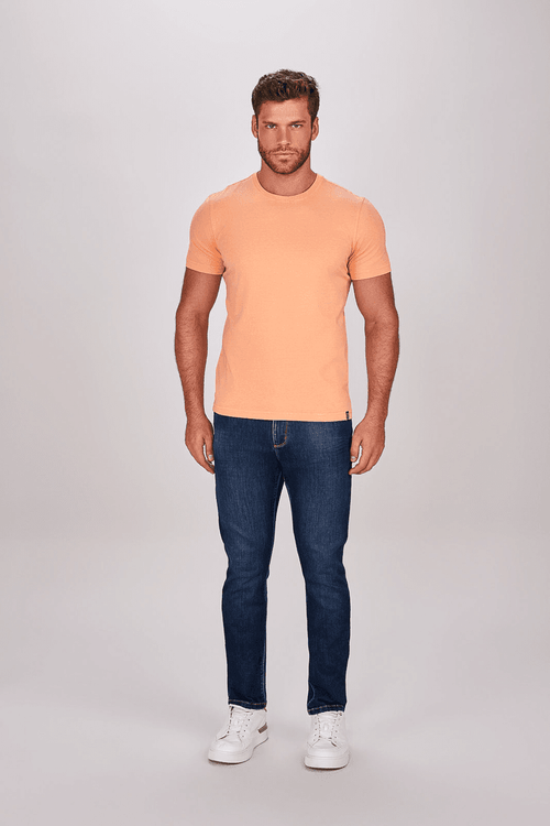 CAMISETA MANGA CURTA BASICA COM TINGIMENTO