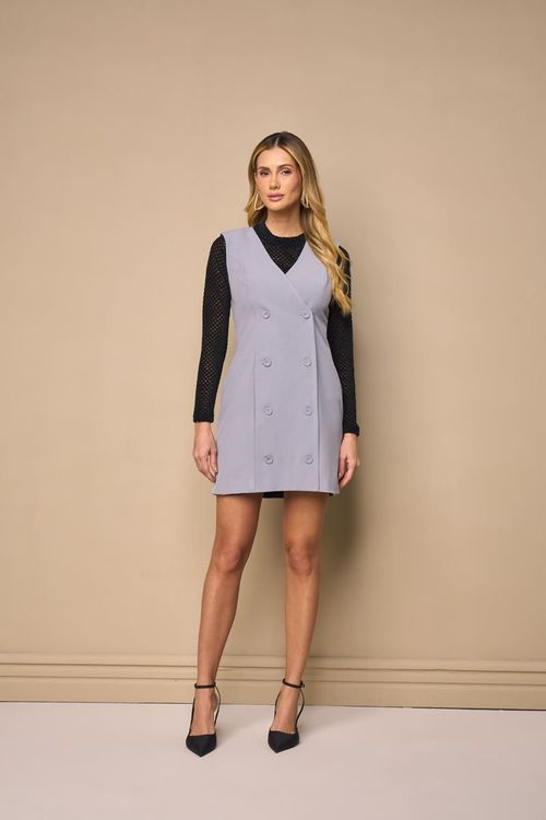 VESTIDO ALFAIATARIA COM DECOTE V