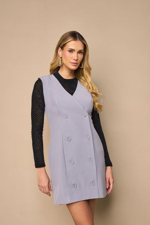 VESTIDO ALFAIATARIA COM DECOTE V