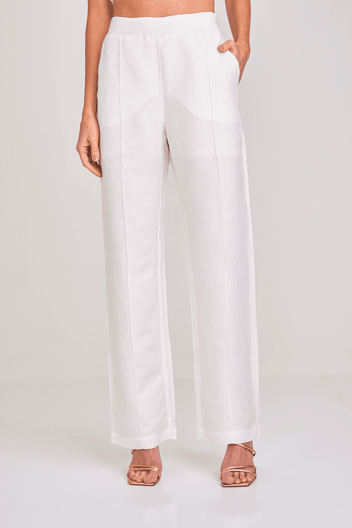 CALÇA RETA DE LINHO