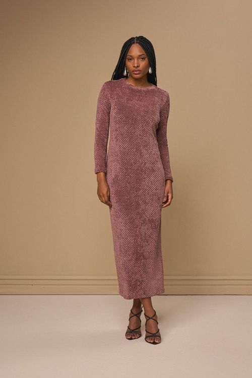 VESTIDO LONG MIDI DE TRICOT