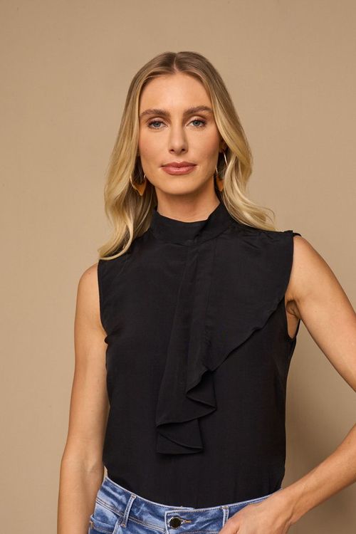 BLUSA COM BABADO CASCATA