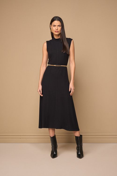 VESTIDO GOLA  ALTA CAVADO