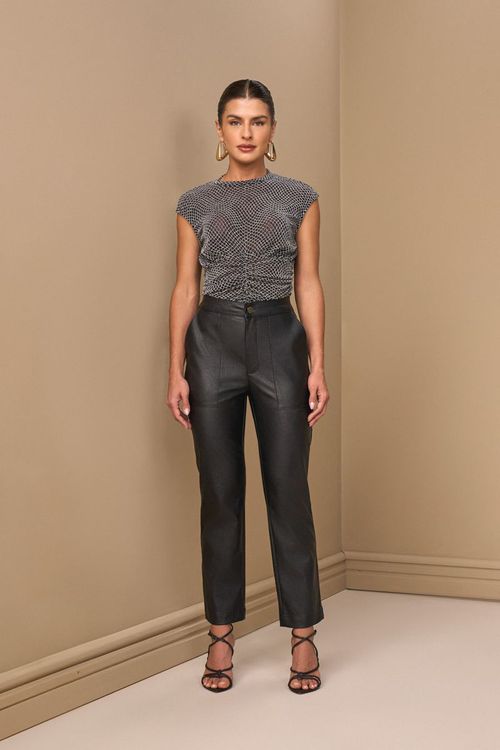 CALÇA NEW TRAIGHT MATERIAL SINTÉTICO