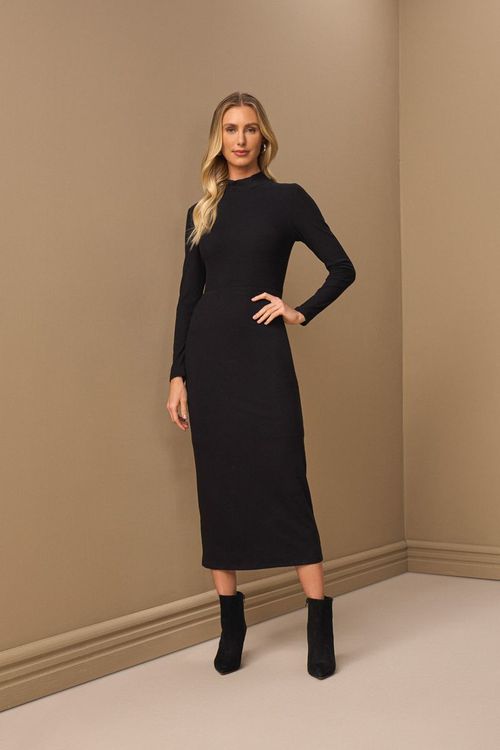 VESTIDO DE MALHA CANELADA