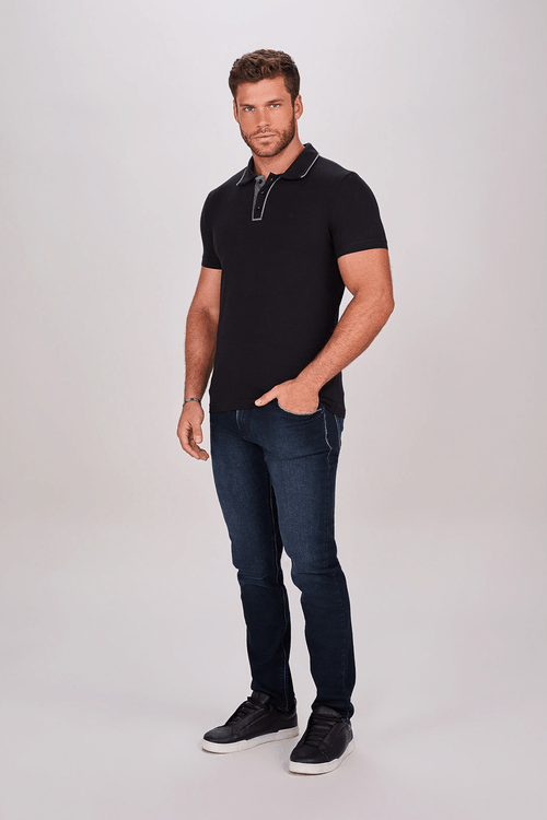 CALÇA JEANS RETA ESCURA