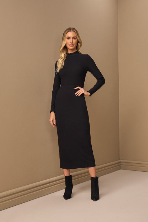VESTIDO DE MALHA CANELADA