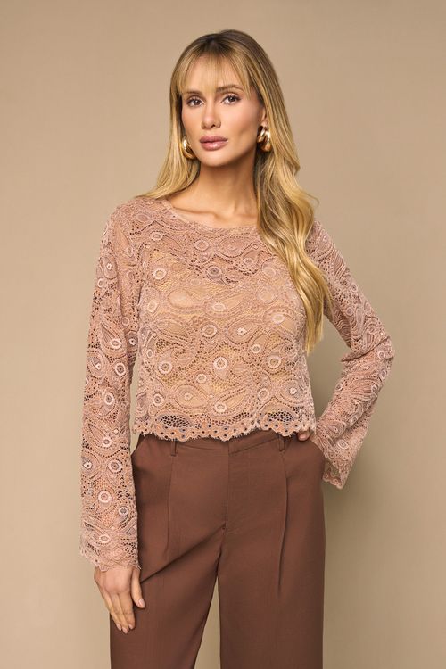 BLUSA MANGA LONGA DE RENDA