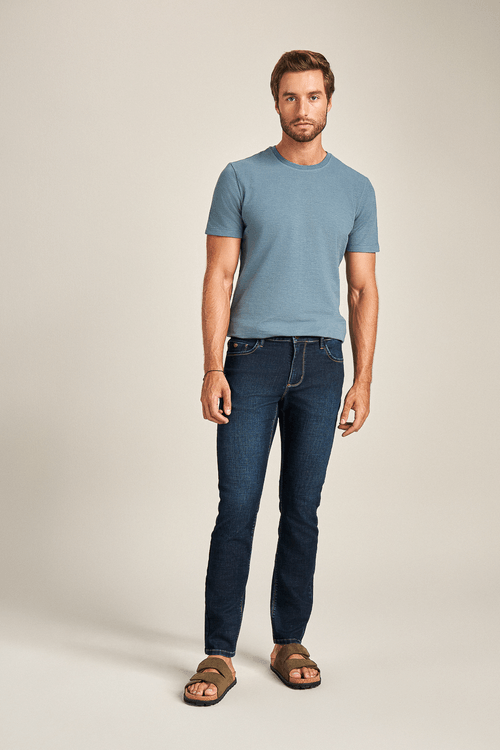 CALÇA JEANS SLIM DARK INDIGO