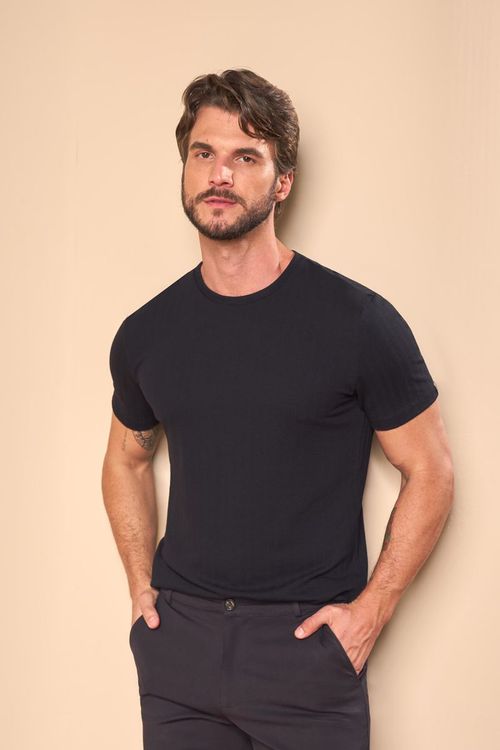 CAMISETA MANGA CURTA TEXTURA TRICOT
