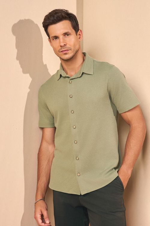 CAMISA MANGA CURTA TEXTURA