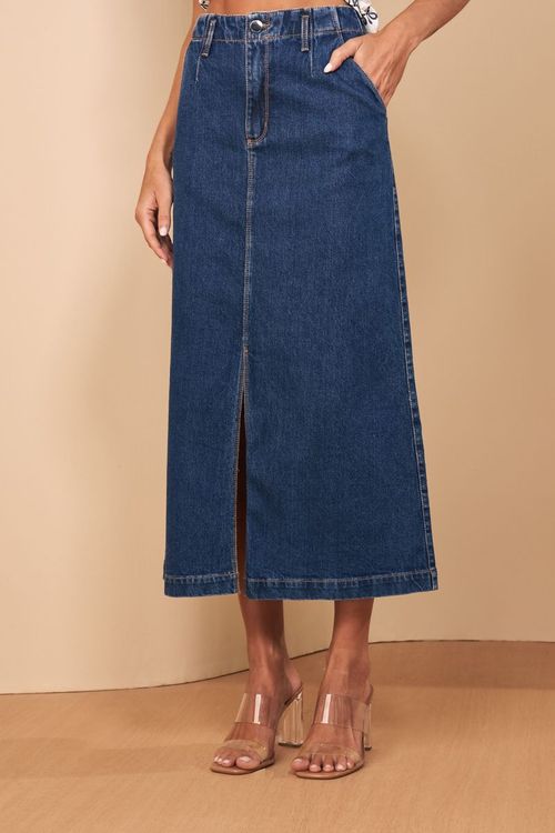 SAIA CINTURA MIDI AZUL JEANS