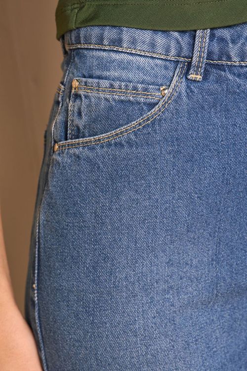 CALÇA JEANS RETA AZUL MÉDIO