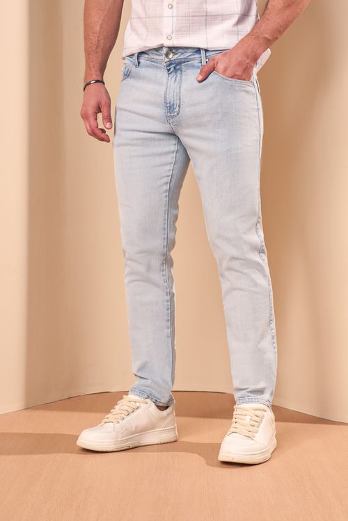 CALÇA JEANS RETA DELAVÊ