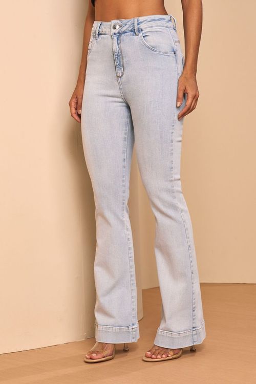 CALÇA JEANS FLARE MIGNON AZUL CLARO