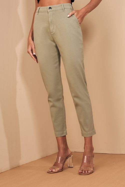 CALÇA MOM SARJA COM LINHO