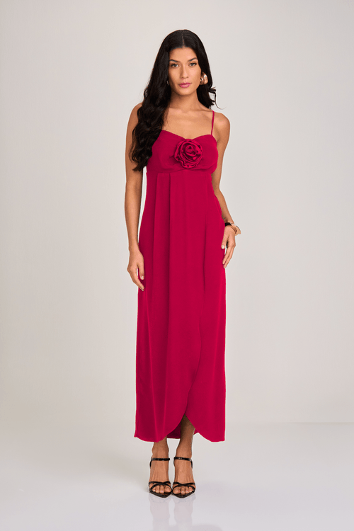 VESTIDO MIDI DE VISCOSE