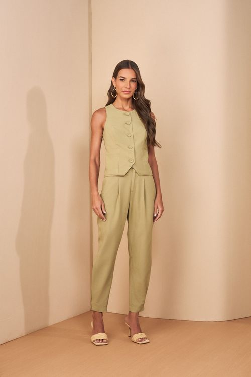CALÇA ALFAIATARIA COM PREGAS