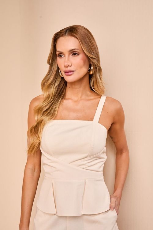 BLUSA ALFAIATARIA PEPLUM