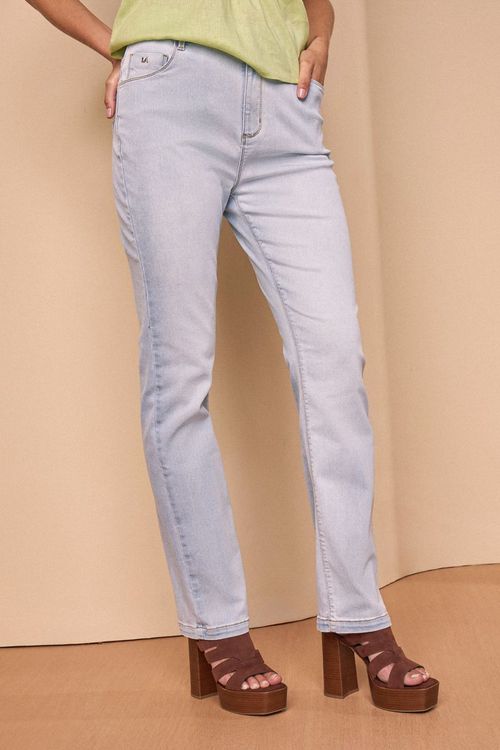 CALÇA JEANS RETA DELAVÊ
