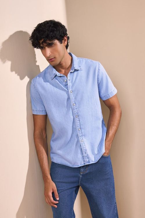CAMISA JEANS MANGA CURTA