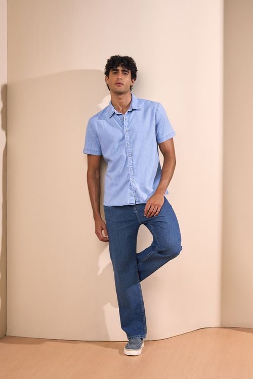 CAMISA JEANS MANGA CURTA